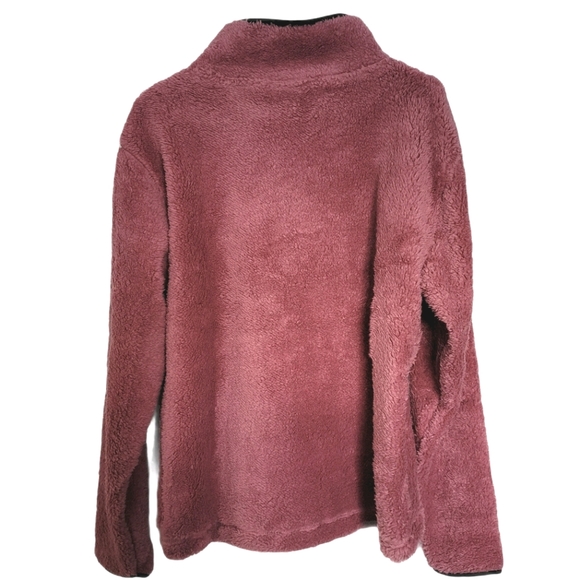 Bebe Sport Pink Sherpa Active Pullover Sweater - Picture 2 of 5